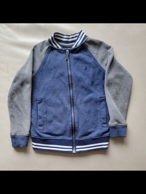 Nautica Boys' Blue & Gray Zip-Up Bomber Jacket - S/4